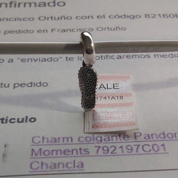 Authentic PANDORA Sterling Silver *Country Edition* Flip-flop Dangle 792197C01 - Picture 8 of 14